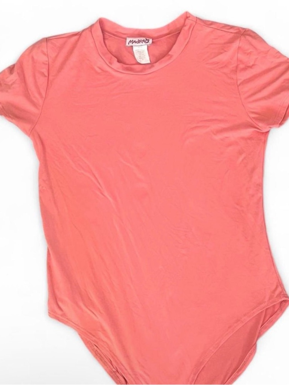 Madrag Coral Pink Short Sleeve Bodysuit